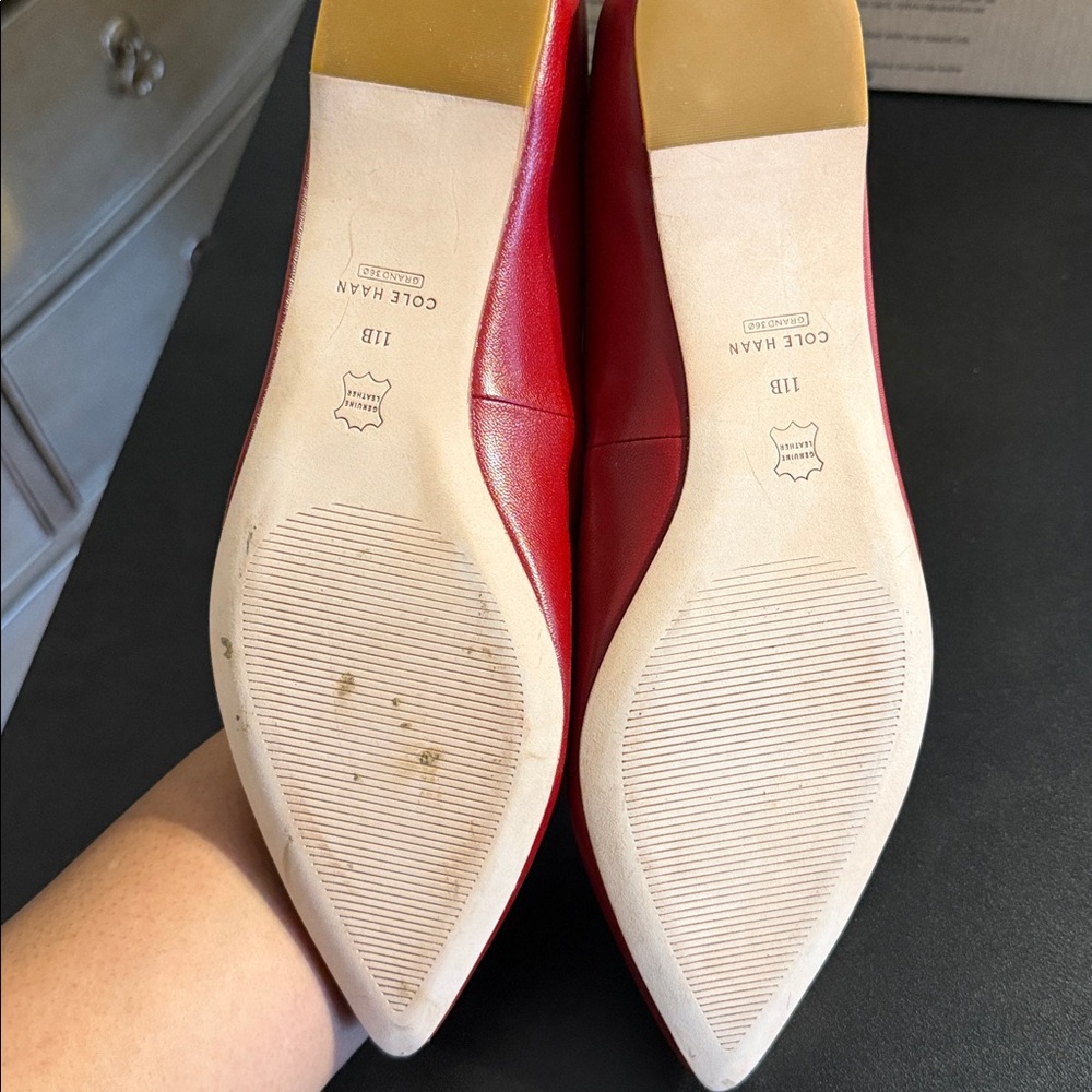 Cole Haan Women's Vibrant Red Flats - Picture 3 of 5